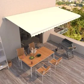 Cream automatic retractable awning 600x350 cm by vidaXL, Awnings - Ref: Foro24-3069047, Price: 809,32 €, Discount: %