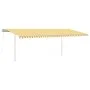 Automatic retractable awning with yellow and white poles 6x3.5 m by vidaXL, Awnings - Ref: Foro24-3070088, Price: 901,72 €, D...