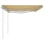 Automatic retractable awning with yellow and white poles 6x3.5 m by vidaXL, Awnings - Ref: Foro24-3070088, Price: 901,72 €, D...