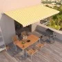 Toldo retráctil automático amarillo y blanco 600x350 cm de vidaXL, Toldos - Ref: Foro24-3069048, Precio: 807,11 €, Descuento: %