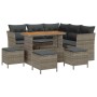 Conjunto de sofá de jardín 9 pcs Gris ratán sintético