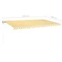 Yellow and white automatic retractable awning 600x350 cm by vidaXL, Awnings - Ref: Foro24-3069048, Price: 807,15 €, Discount: %