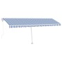 Toldo de pie automático azul y blanco 600x350 cm de vidaXL, Toldos - Ref: Foro24-3069686, Precio: 831,78 €, Descuento: %