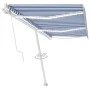 Automatic blue and white freestanding awning 600x350 cm by vidaXL, Awnings - Ref: Foro24-3069686, Price: 886,64 €, Discount: %
