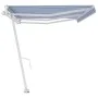 Automatic blue and white freestanding awning 600x350 cm by vidaXL, Awnings - Ref: Foro24-3069686, Price: 886,64 €, Discount: %