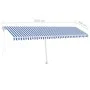 Automatic blue and white freestanding awning 600x350 cm by vidaXL, Awnings - Ref: Foro24-3069686, Price: 886,64 €, Discount: %