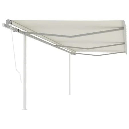 Automatic retractable awning with cream poles 6x3.5 m by vidaXL, Awnings - Ref: Foro24-3070087, Price: 903,99 €, Discount: %