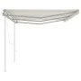 Automatic retractable awning with cream poles 6x3.5 m by vidaXL, Awnings - Ref: Foro24-3070087, Price: 903,99 €, Discount: %