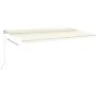 Automatic retractable awning with cream poles 6x3.5 m by vidaXL, Awnings - Ref: Foro24-3070087, Price: 903,99 €, Discount: %