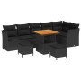 Conjunto de sofá de jardín 9 pcs Negro ratán sintético