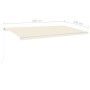 Toldo retráctil automático con postes crema 6x3,5 m