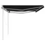 Automatic retractable awning with anthracite gray poles 6x3.5 m by vidaXL, Awnings - Ref: Foro24-3070089, Price: 924,02 €, Di...