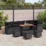Conjunto de sofá de jardín 10 pcs Negro ratán sintético