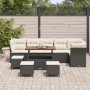 Conjunto de sofá de jardín 10 pcs Negro ratán sintético