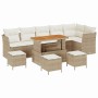 Conjunto de sofá de jardín 10 pcs Beige ratán sintético