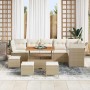 Conjunto de sofá de jardín 10 pcs Beige ratán sintético