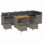 Conjunto de sofá de jardín 10 pcs Gris ratán sintético