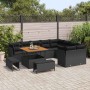 Conjunto de sofá de jardín 12 pcs Negro ratán sintético