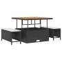 Conjunto de sofá de jardín 12 pcs Negro ratán sintético