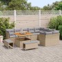 Conjunto de sofá de jardín 12 pcs Beige ratán sintético