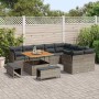 Conjunto de sofá de jardín 12 pcs Gris ratán sintético