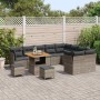 Conjunto de sofá de jardín 12 pcs Gris ratán sintético