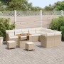 Conjunto de sofá de jardín 12 pcs Beige ratán sintético