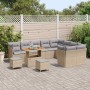 Conjunto de sofá de jardín 12 pcs Beige ratán sintético