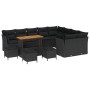 Conjunto de sofá de jardín 13 pcs Negro ratán sintético
