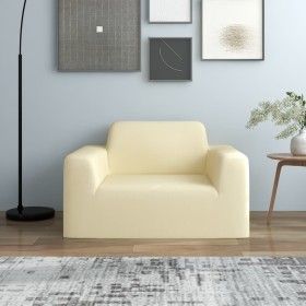 Funda elástica para sillón poliéster jersey crema de vidaXL, Fundas - Ref: Foro24-332944, Precio: 25,97 €, Descuento: %