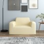 Funda elástica para sillón poliéster jersey crema