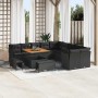 Conjunto de sofá de jardín 13 pcs Negro ratán sintético