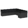Conjunto de sofá de jardín 13 pcs Negro ratán sintético