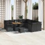Conjunto de sofá de jardín 13 pcs Negro ratán sintético