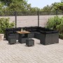 Conjunto de sofá de jardín 13 pcs Negro ratán sintético