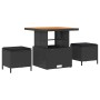 Conjunto de sofá de jardín 13 pcs Negro ratán sintético