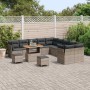 Conjunto de sofá de jardín 13 pcs Gris ratán sintético