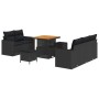 Conjunto de sofá de jardín 8 pcs Negro ratán sintético