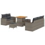 Conjunto de sofá de jardín 8 pcs Gris ratán sintético