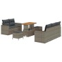 Conjunto de sofá de jardín 8 pcs Gris ratán sintético