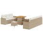 Conjunto de sofá de jardín 10 pcs Beige ratán sintético