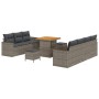 Conjunto de sofá de jardín 10 pcs Gris ratán sintético