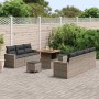 Conjunto de sofá de jardín 10 pcs Gris ratán sintético