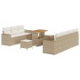 Conjunto de sofá de jardín 10 pcs Beige ratán sintético
