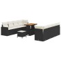 Conjunto de sofá de jardín 11 pcs Negro ratán sintético