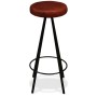 Set muebles de bar 5 pzas madera maciza reciclada cuero genuino