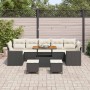 Conjunto de sofá de jardín 10 pcs Negro ratán sintético
