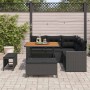 Conjunto de sofá de jardín 8 pcs Negro ratán sintético