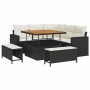 Conjunto de sofá de jardín 8 pcs Negro ratán sintético