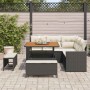 Conjunto de sofá de jardín 8 pcs Negro ratán sintético